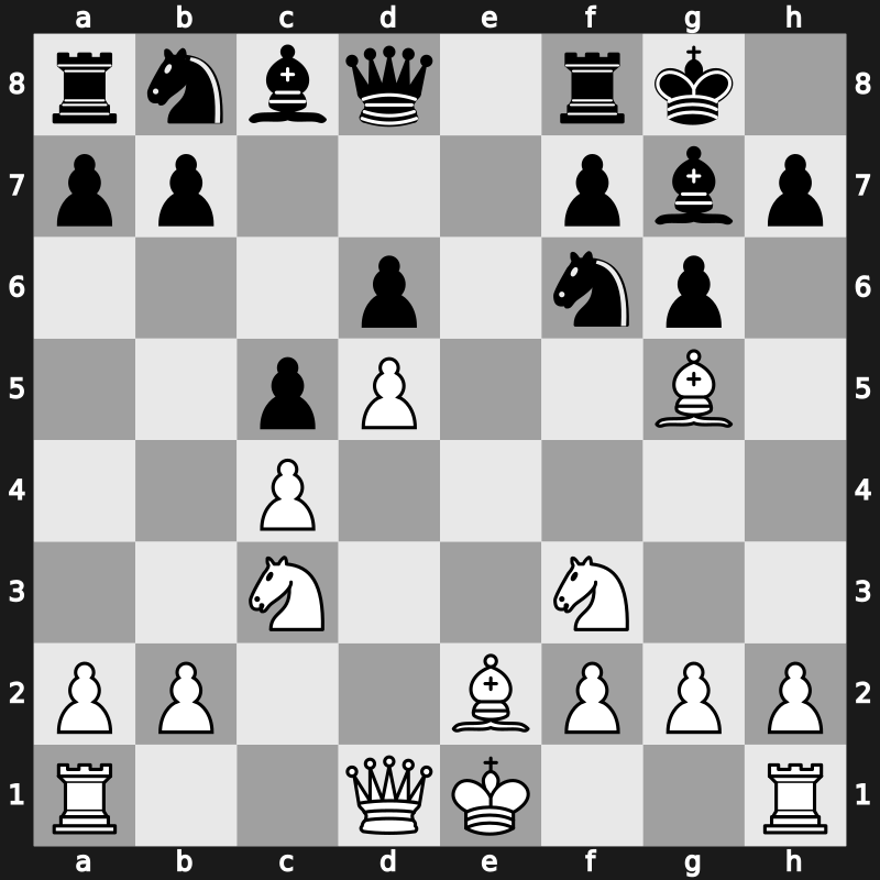 E75b - 8.Nf3 exd5 9.exd5 - Averbakh