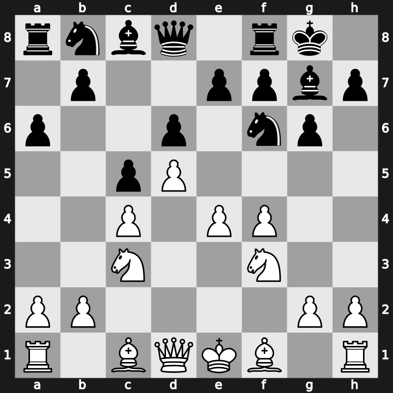 E76o - 5…O-O 6.Nf3 c5 7.d5 a6 - Four Pawns Attack
