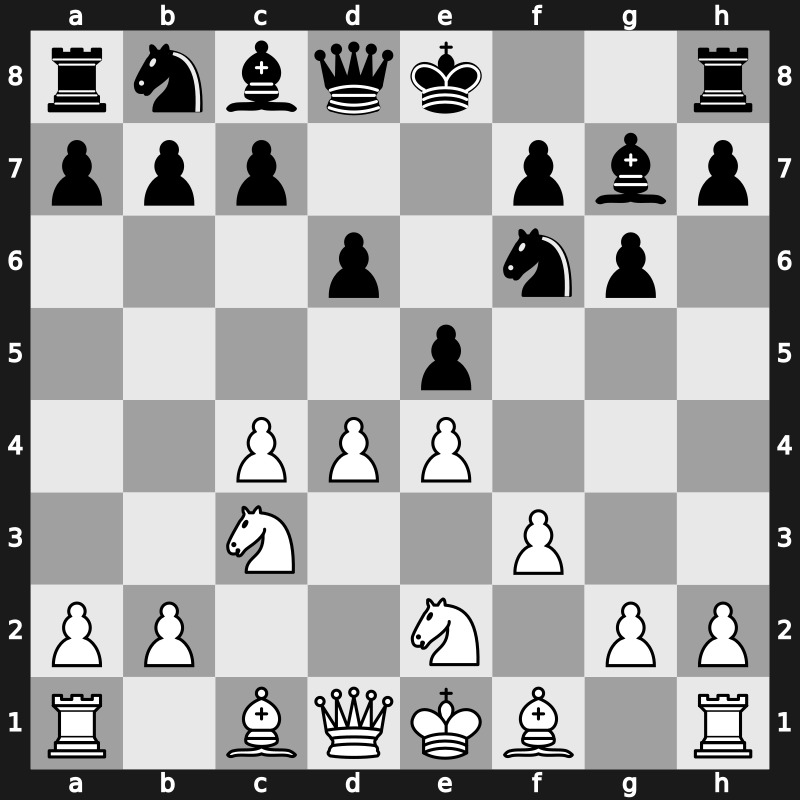 E80f - 5…e5 6.Nge2 - Saemisch [+0.56]