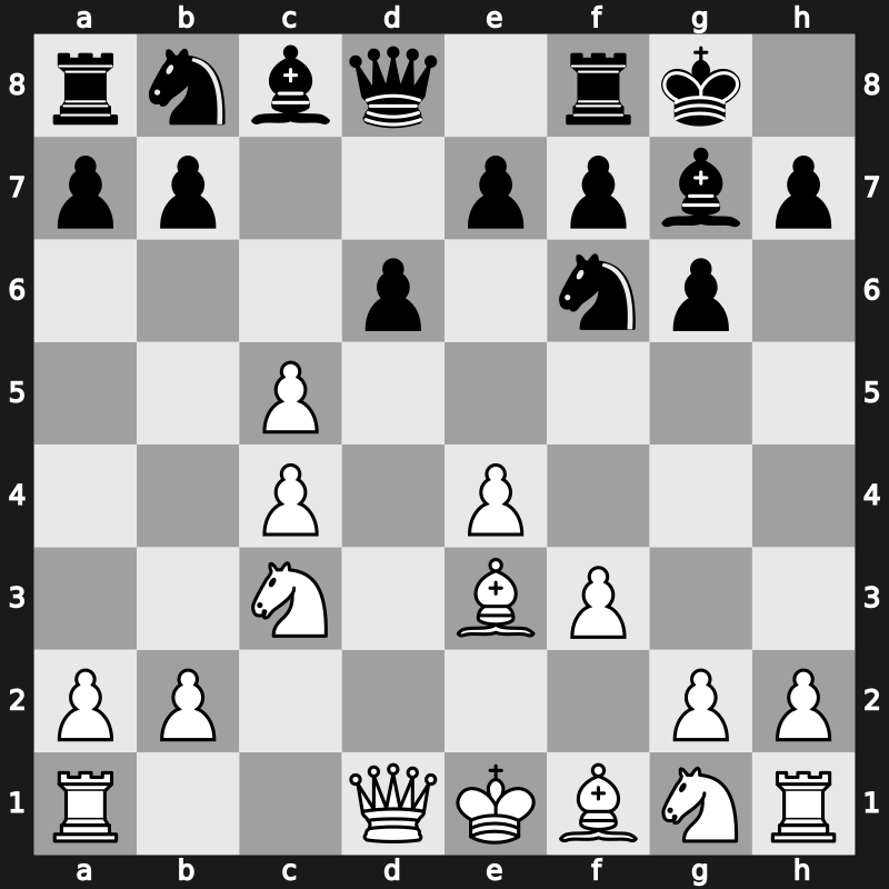 E81n - 6.Be3 c5 7.dxc5 - Saemisch [+0.05]
