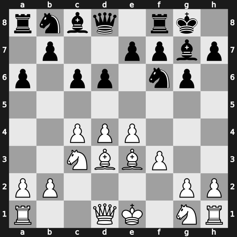 E81l - 6.Be3 c6 7.Bd3 a6 - Saemisch Byrne Variation [+0.39]