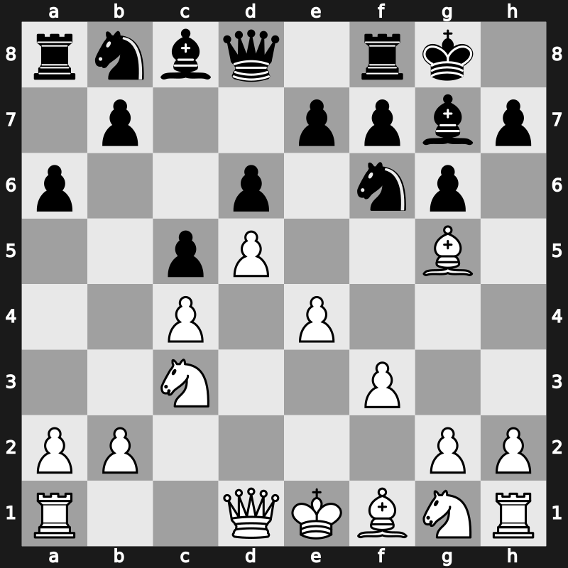 E81h - 6.Bg5 c5 7.d5 a6 - Saemisch [+0.38]