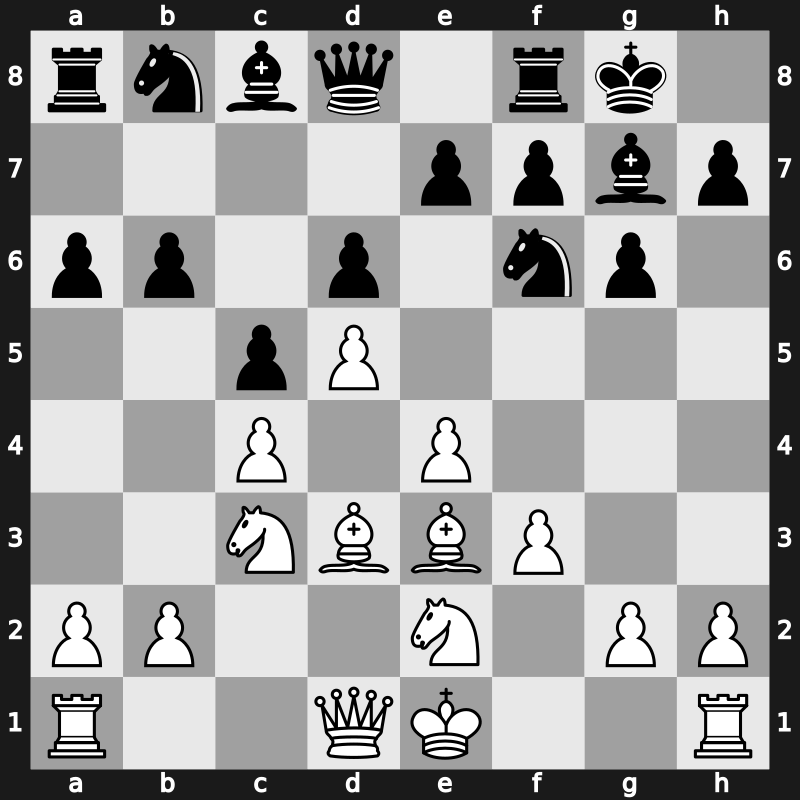 E82j - 7.Bd3 a6 8.Nge2 c5 9.d5 - Saemisch Fianchetto [+0.35]
