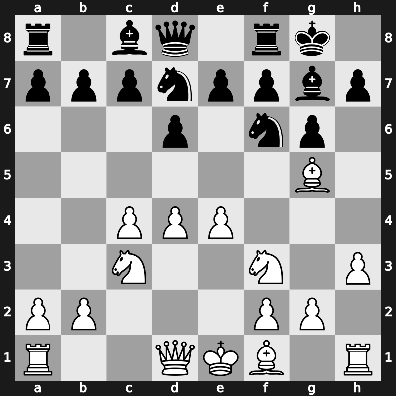 E90l - 5…O-O 6.h3 Nbd7 7.Bg5 [+0.59]