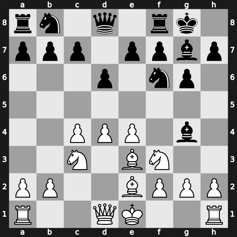 E91v - 6…Bg4 7.Be3 [+0.70]