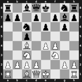 B23u - 2…Nc6 3.f4 g6 4.Nf3 Bg7 5.Bc4 e6 - Closed Grand Prix [-0.43]