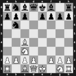 B02k - 2.Nc3 d5 3.exd5 Nxd5 4.Bc4 Nb6 - Scandinavian Exchange [+0.38]