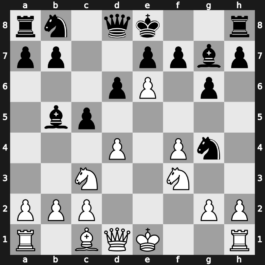 B09x - 4…Bg7 5.Nf3 c5 6.Bb5+ Bd7 7.e5 Ng4 8.e6 Bxb5 - Austrian [+0.50]