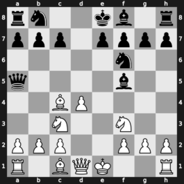 B01l - 2.exd5 Qxd5 3.Nc3 Qa5 4.d4 Nf6 5.Nf3 Bf5 6.Bc4 - Scandinavian: [+0.38]