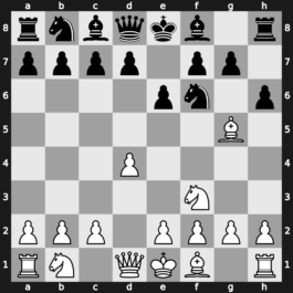 A46x - 2…e6 3.Bg5 h6 4.Bh4 g5 - Torre Attack: [+0.23]