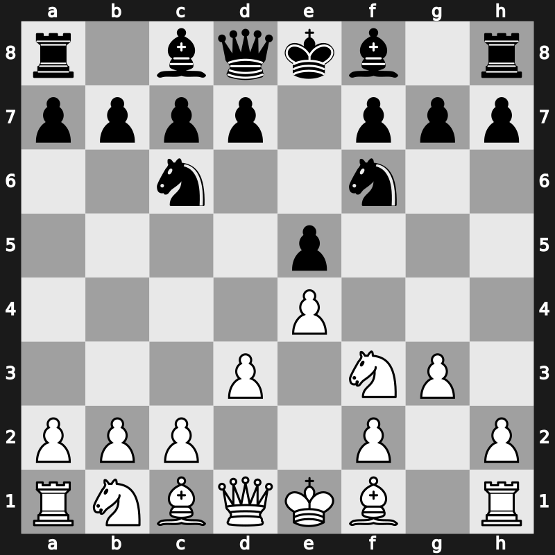 C44f - 3.d3 Nf6 4.g3 - Inverted Philidor [-0.18]