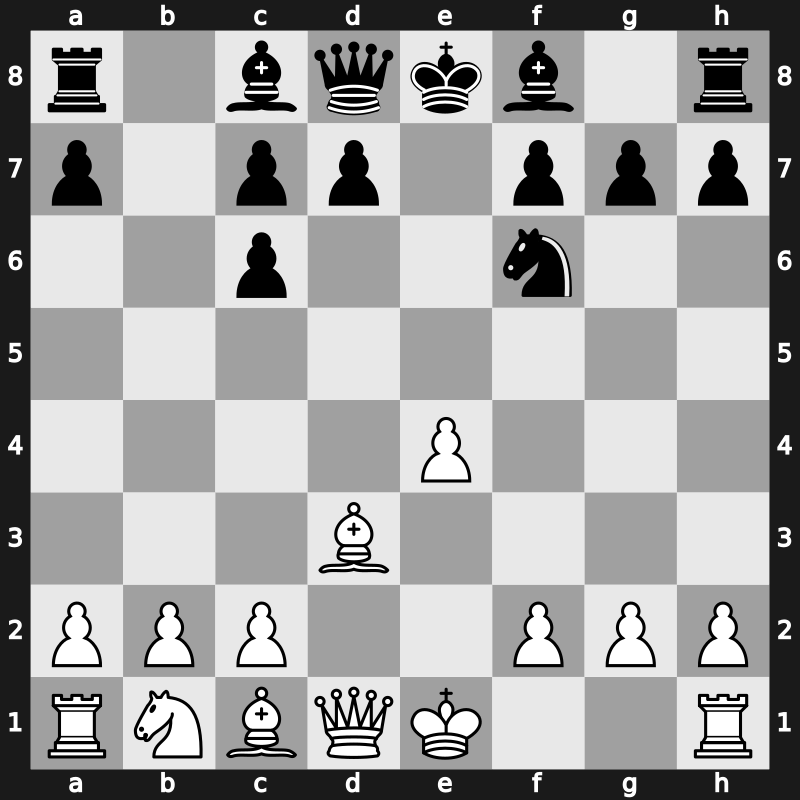 C45i - 4…Nf6 5.Nxc6 bxc6 6.Bd3 [-0.03]