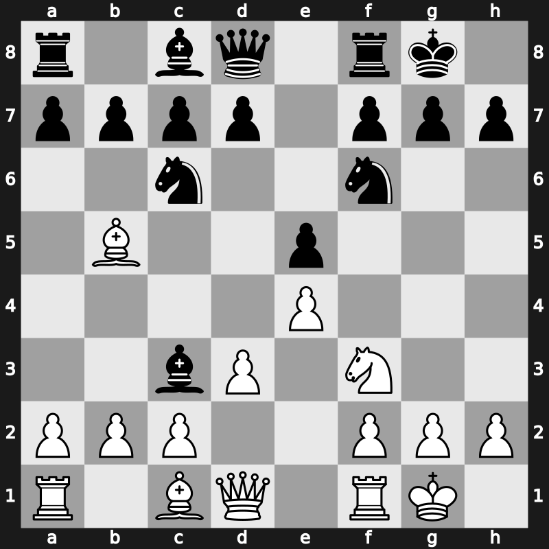 C49f - 5.O-O O-O 6.d3 Bxc3 - Double Bishops [+0.27]