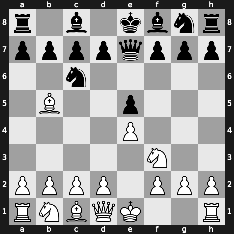 C60f - 3…Qe7 - Spanish: Vinogradov Variation [+1.22]