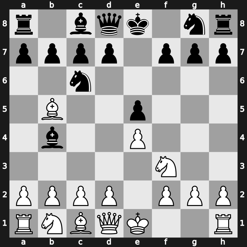C60h - 3…Bb4 - Spanish: Alapin Variation [+0.98]