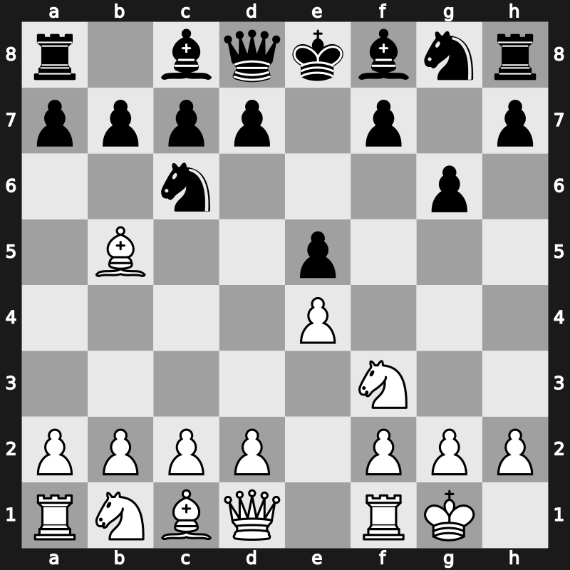 C60k - 3…g6 4.O-O - Spanish: Fianchetto [+0.45]