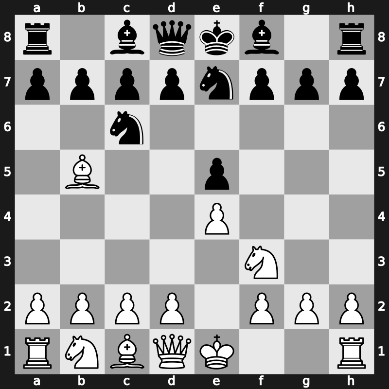 C60o - 3…Nge7 - Spanish: Cozio Defence [+0.54]