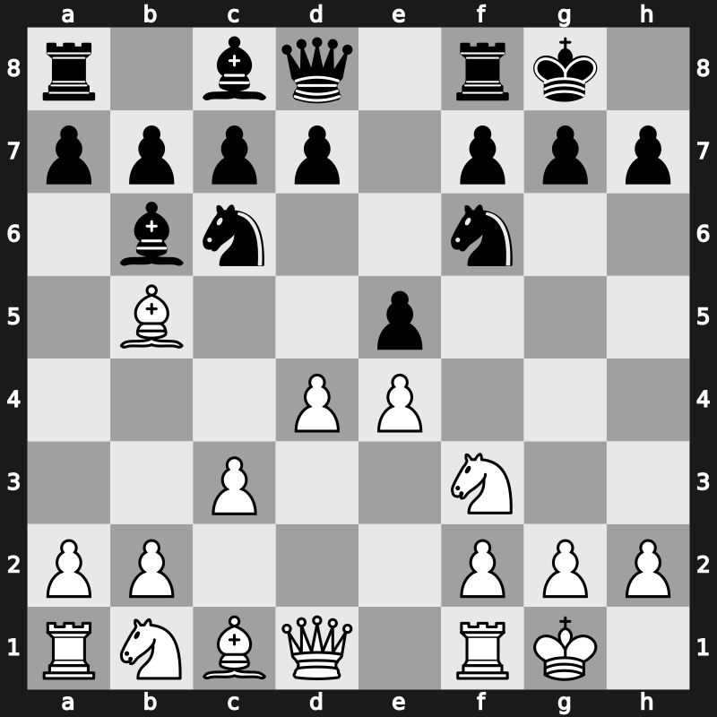 C65o - 4.O-O Bc5 5.c3 O-O 6.d4 Bb6 - Berlin Benelux Variation [+0.38]