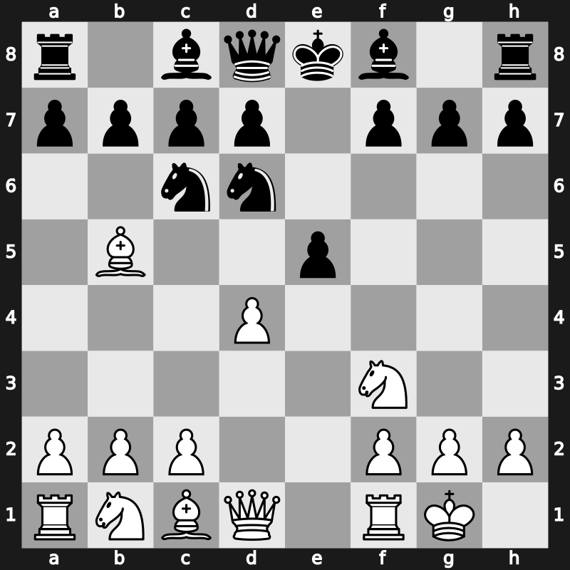 C67m - 5.d4 Nd6 6.Ba4 - Open Berlin Showalter Variation [-0.04]