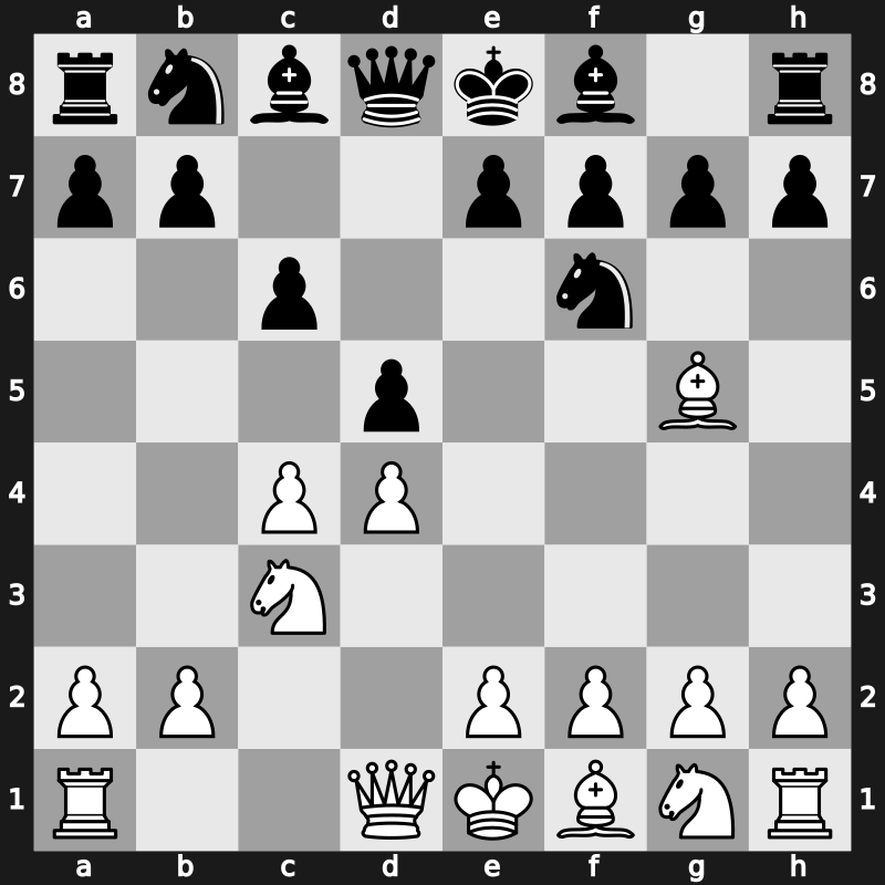 D10s - 3.Nc3 Nf6 4.Bg5