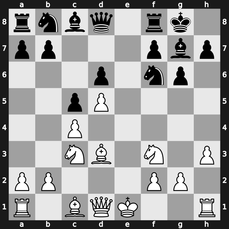 E90x - 5…O-O 6.h3 c5 7.d5 e6 8.Bd3 exd5 9.exd5