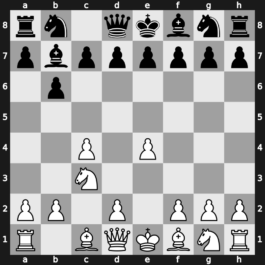 A10j - 1…b6 2.Nc3 Bb7 3.e4 [+0.38]