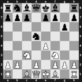 A16y - 2…d5 3.cxd5 Nxd5 4.Nf3 g6 5.e4 - Anglo-Gruenfeld Andersson-Boeoek Variation [+0.47]