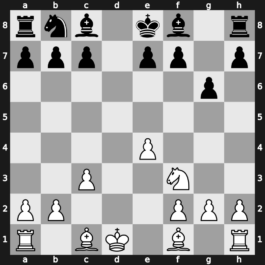 A16i - 2…d5 3.cxd5 Nxd5 4.Nf3 g6 5.e4 Nxc3 6.dxc3 Qxd1+ 7.Kxd1 - Anglo-Gruenfeld Andersson-Boeoek Queenswap [+0.12]