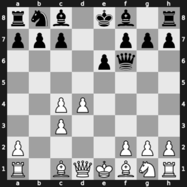 A18j - 3…d5 4.e5 d4 5.exf6 dxc3 6.bxc3 Qxf6 7.d4 - Mikenas Flohr [+0.16]