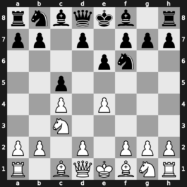 A19h - 4.e5 Ng8 5.Nf3 Nc6 6.d4 cxd4 7.Nxd4 Nxe5 - Mikenas