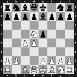 A21x - 2…Bb4 3.Nd5 Be7 4.d4 - Kramnik-Shirov [+0.14]