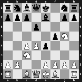 A21e - 2…d6 3.Nf3 f5 4.d4 e4 5.Ng5 Be7 - Lukin [+0.42]