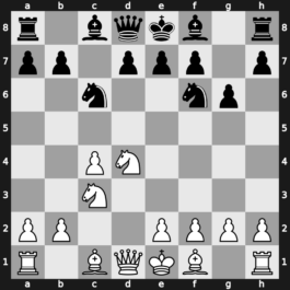 A31p - 3…cxd4 4.Nxd4 Nc6 5.Nc3 g6 - Symmetrical Two Knights [+0.39]