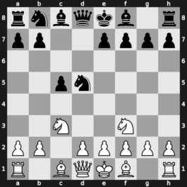 A34q - 2…Nf6 3.Nf3 d5 4.cxd5 Nxd5 - Symmetrical 3 Knights Exchange [+0.31]
