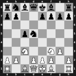 A34s - 2…Nf6 3.Nf3 d5 4.cxd5 Nxd5 5.g3 - Symmetrical 3 Knights [+0.10]
