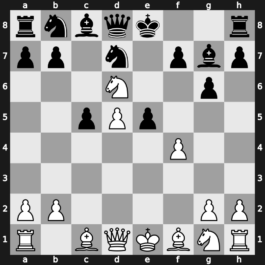 A66i - 7…Bg7 8.e5 Nfd7 9.Nb5 dxe5 10.Nd6+ - Mikenas Attack [-0.06]