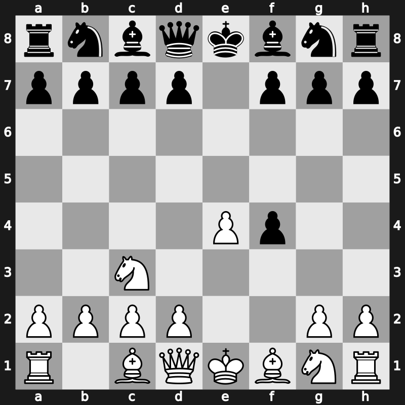 C33k - 3.Nc3 - KGA: Keres Gambit [-0.50]