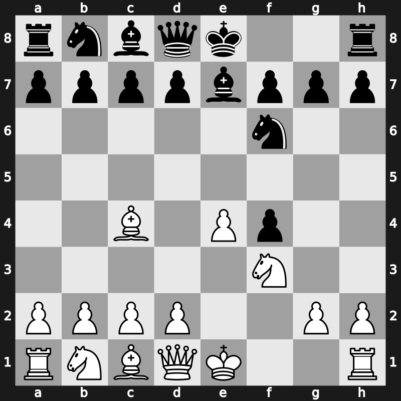 C35b - 4.Bc4 Nf6 - Cunningham Euwe Defence [-0.34]