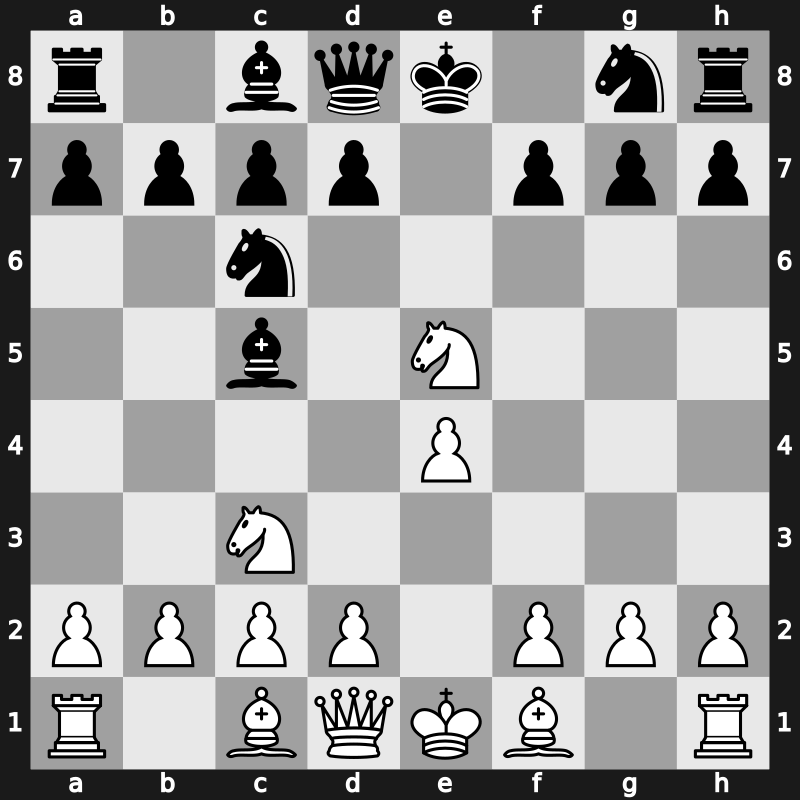 C46f - 3…Bc5 4.Nxe5 [+0.53]