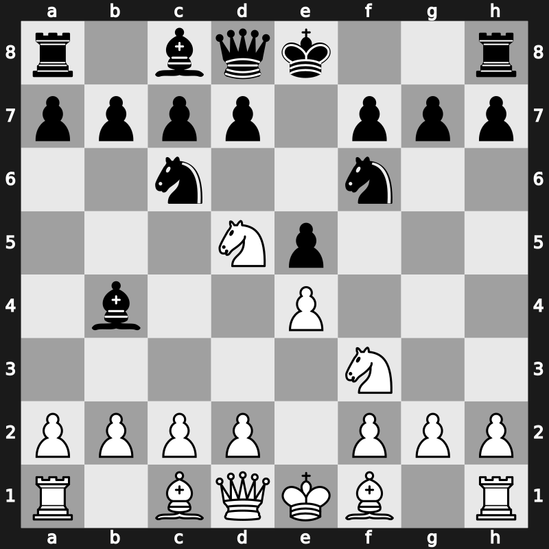 C46h - 3…Bb4 4.Nd5 Nf6 - Schlechter Variation [+0.36]