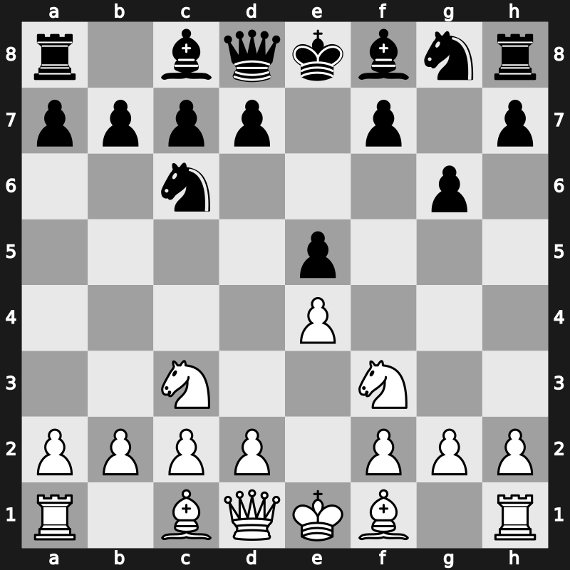 C46i - 3…g6 - Steinitz Variation [+1.04]