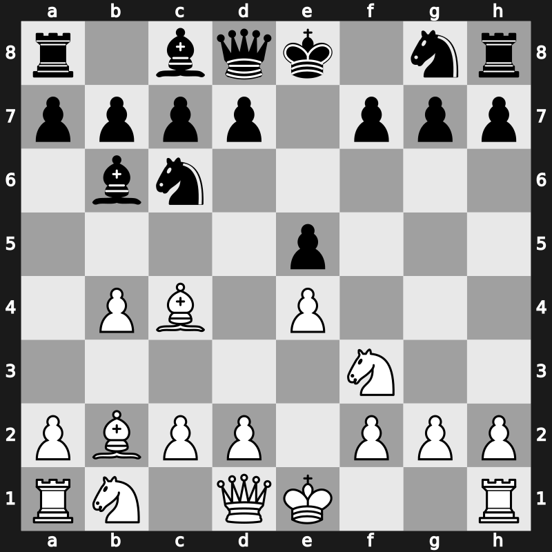 C51h - 4…Bb6 5.Bb2 - Evans Gambit Declined Cordel Variation [-0.45]