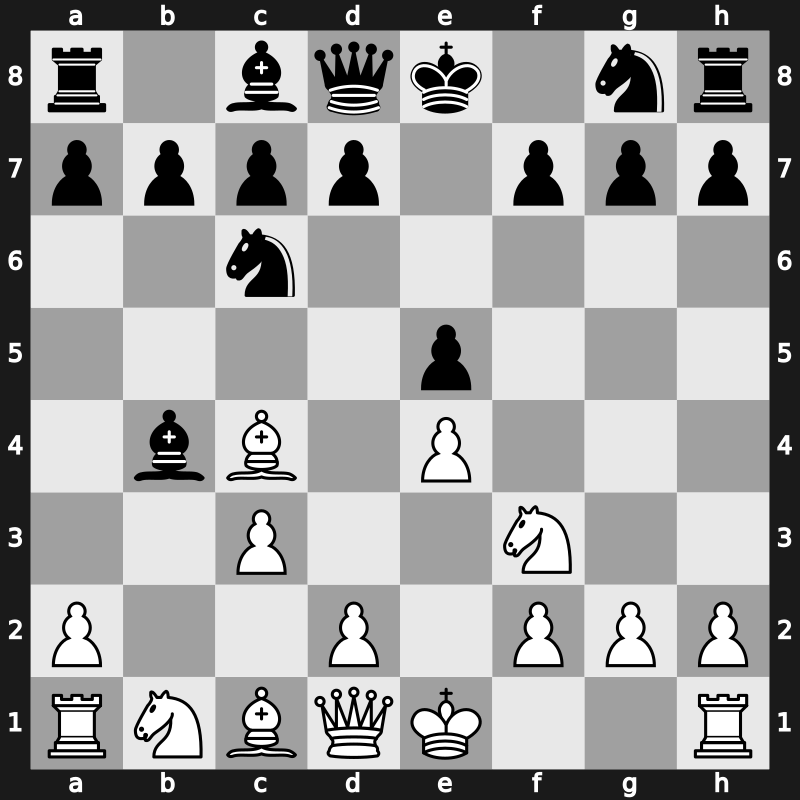 C51i - 4…Bxb4 5.c3 - Evans Gambit Accepted [-0.13]