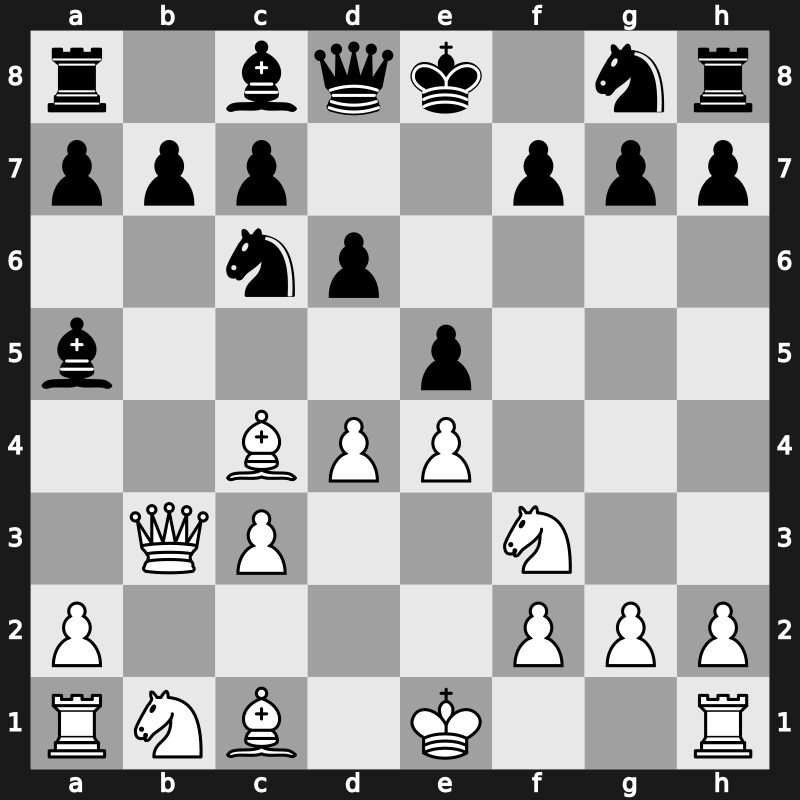 C52l - 6.d4 d6 7.Qb3 - Tartakower Attack