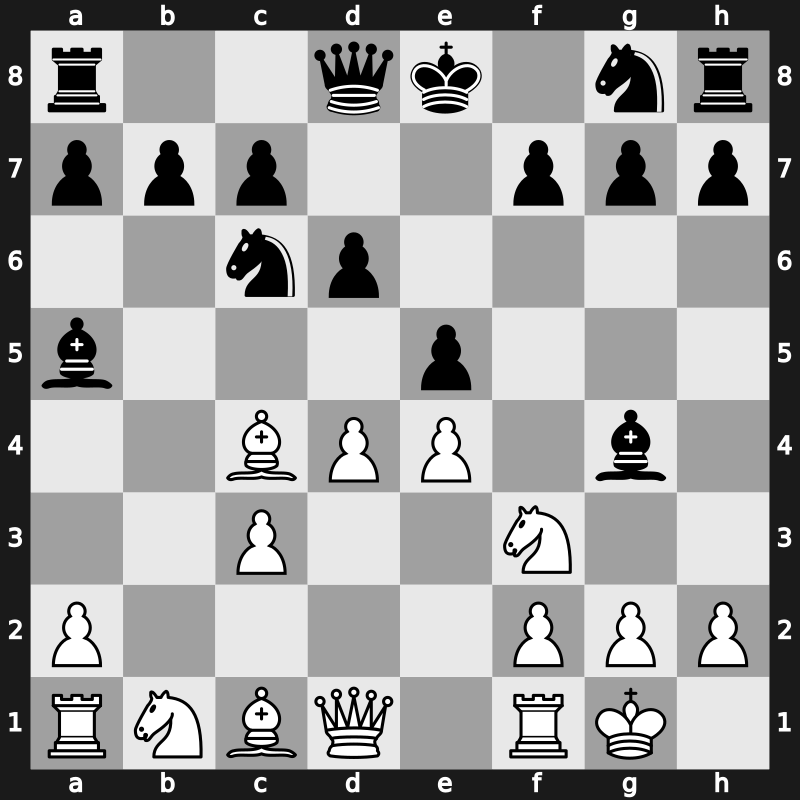 C52n - 6.O-O d6 7.d4 Bg4 - Alapin-Steinitz Variation