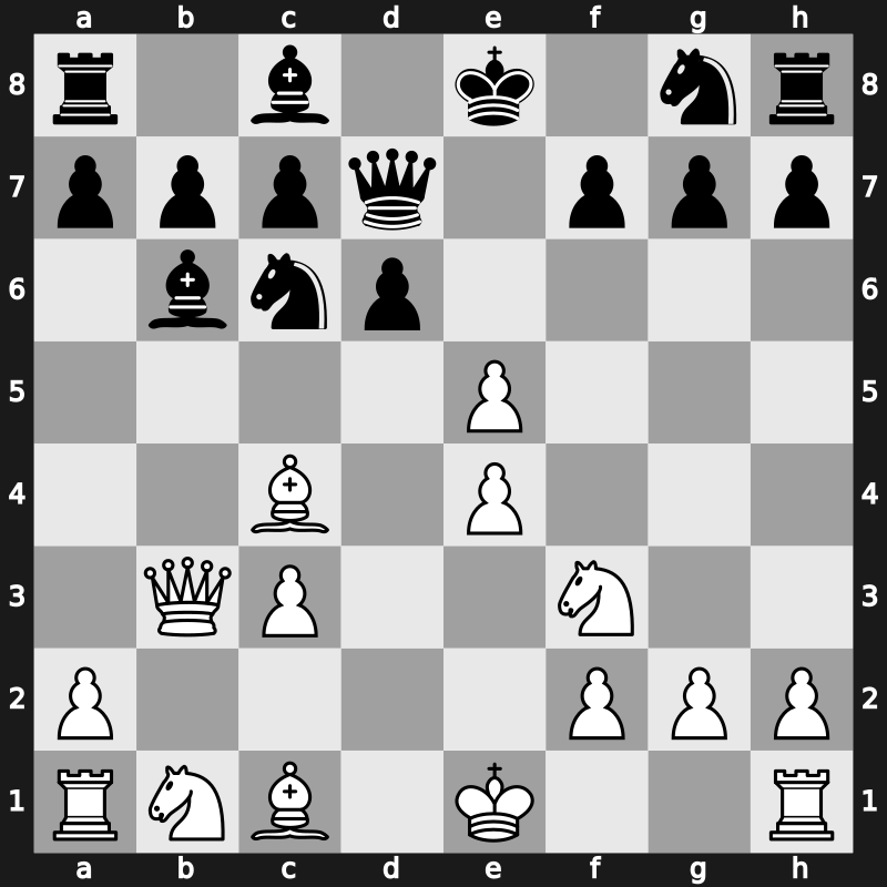 C52t - 6.d4 d6 7.Qb3 Qd7 8.dxe5 Bb6 - Tartakower Attack [-0.33]