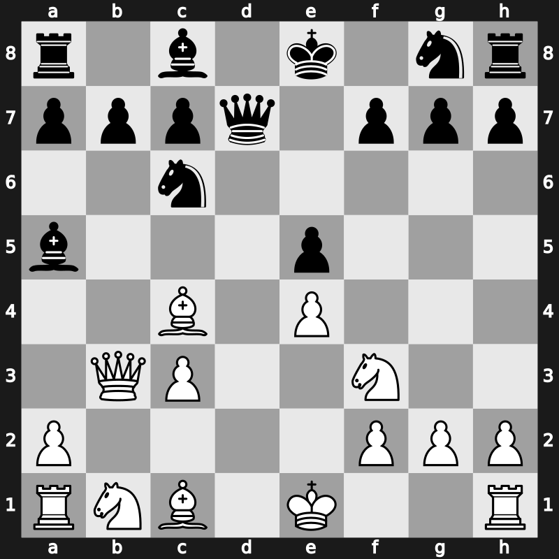 C52u - 6.d4 d6 7.Qb3 Qd7 8.dxe5 dxe5 - Tartakower Attack