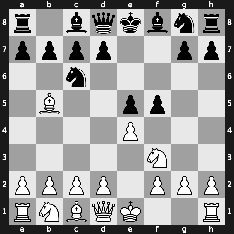 C63 - 1.e4 e5 2.Nf3 Nc6 3.Bb5 f5 - Spanish [+0.51]