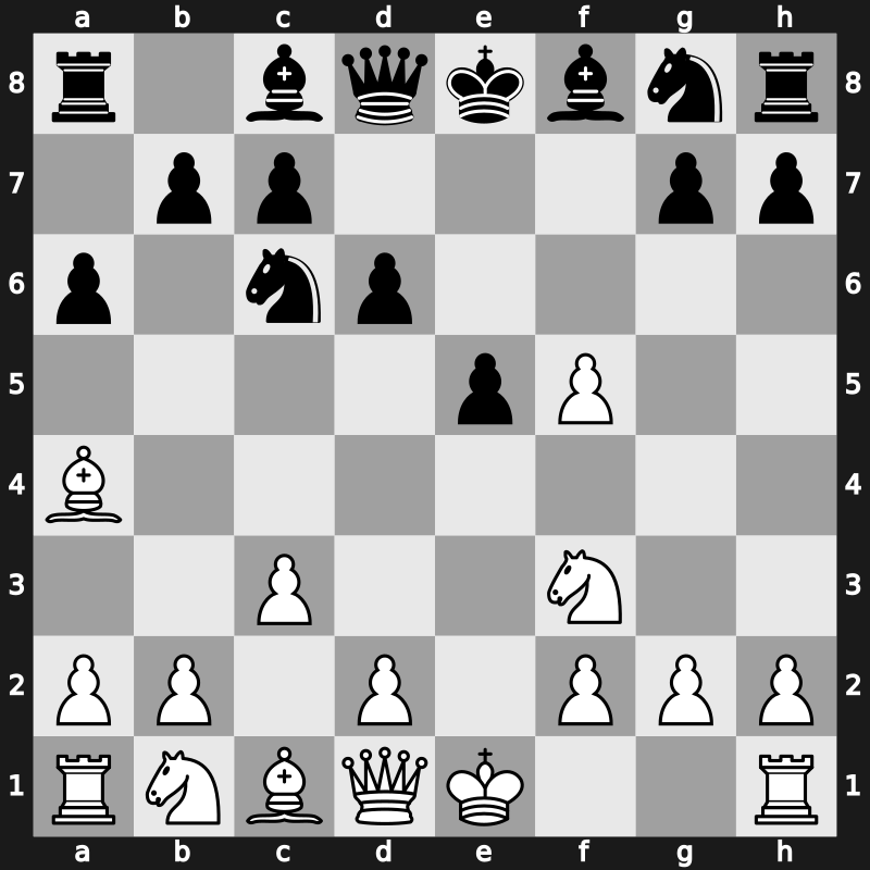 C74d - 5…f5 6.exf5 - Modern Steinitz Siesta [+0.24]