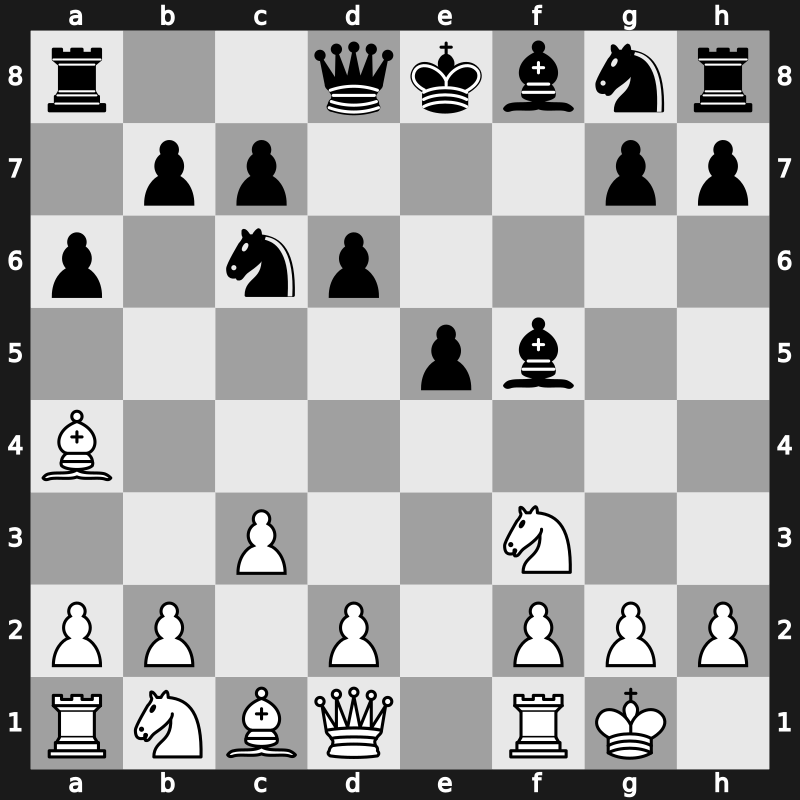 C74e - 5…f5 6.exf5 Bxf5 7.O-O - Modern Steinitz Siesta Kopayev Variation [+0.30]